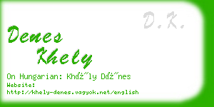 denes khely business card